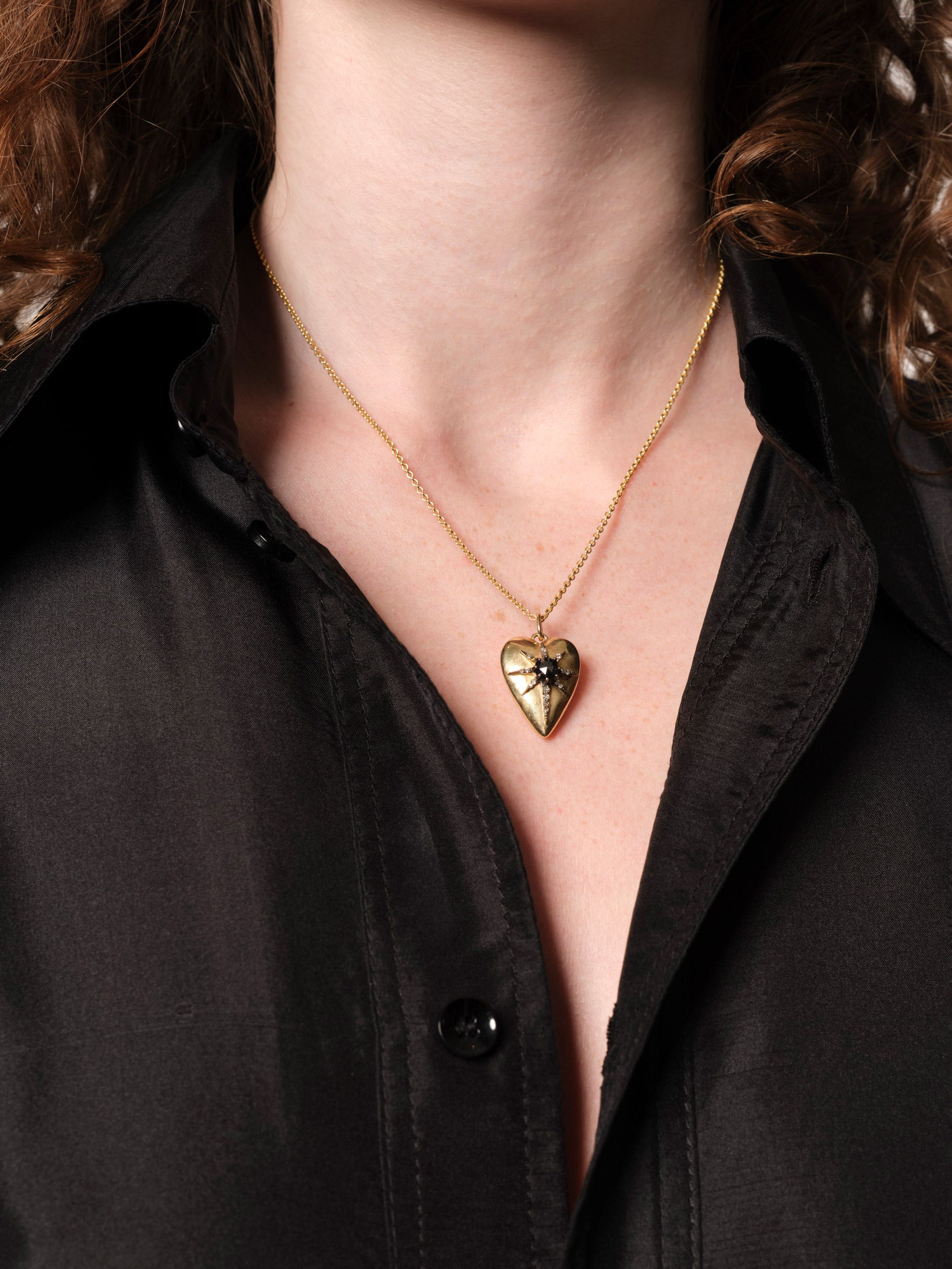 Golden Victorian Heart Pendant