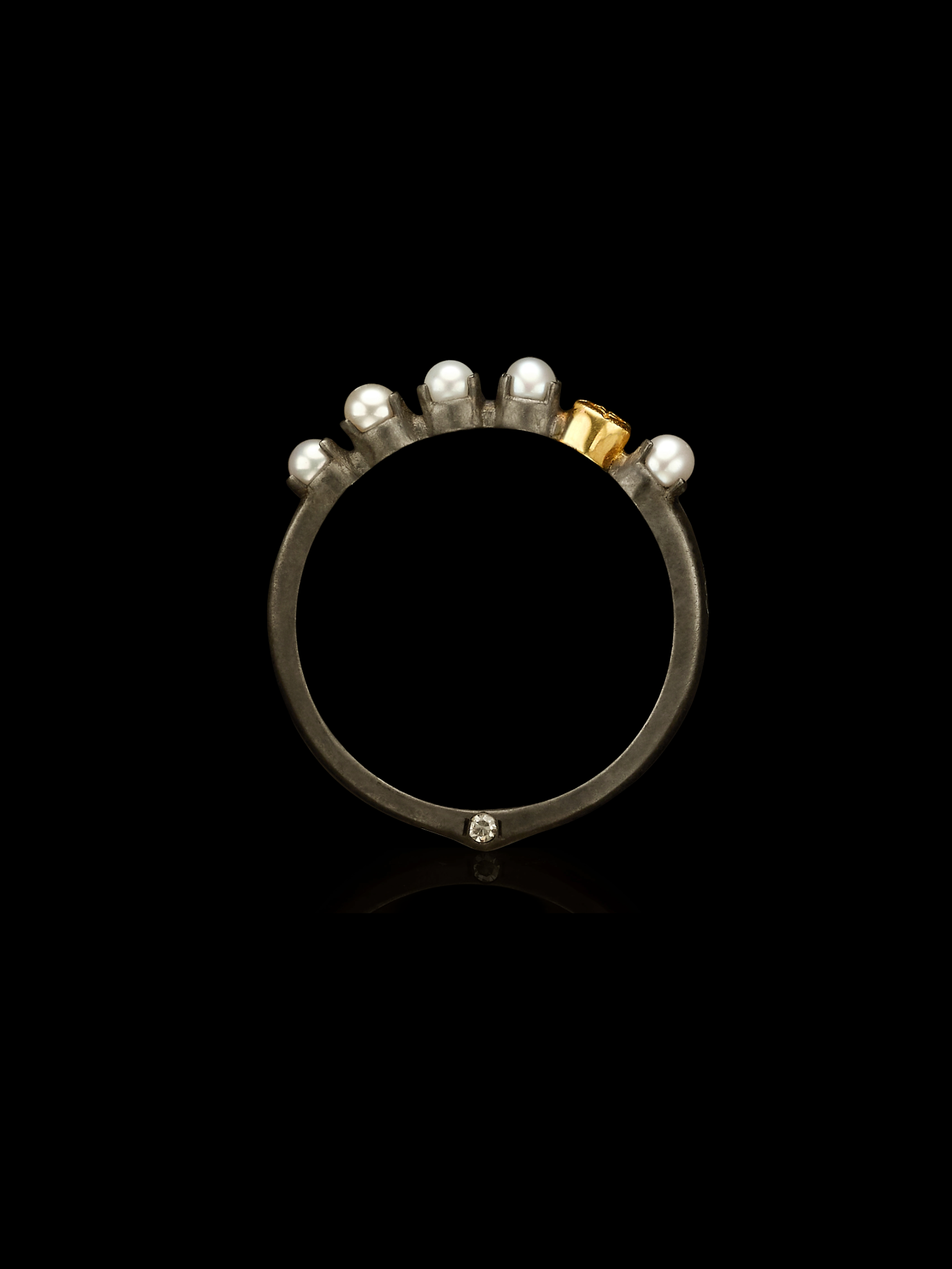 Pearls in A Row Ring