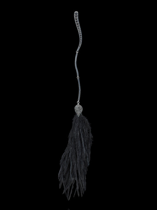 Black Feather Earring