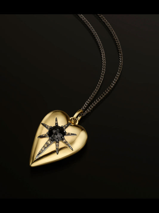 Golden Victorian Heart Pendant