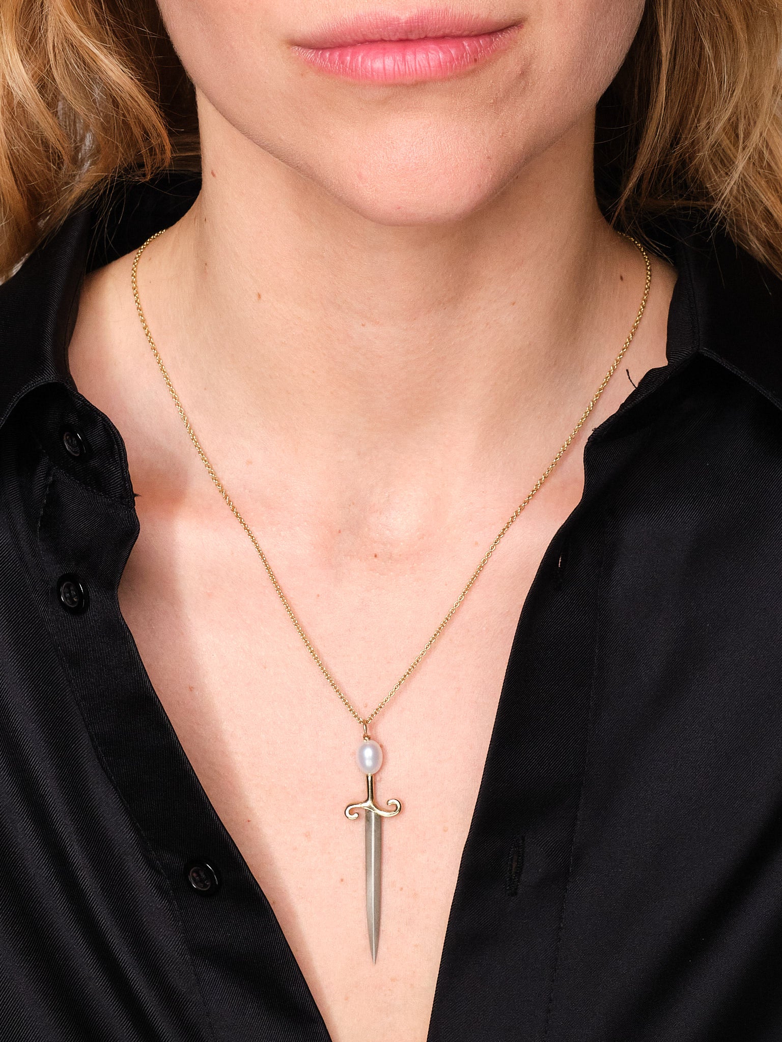 Sword & Pearl Necklace